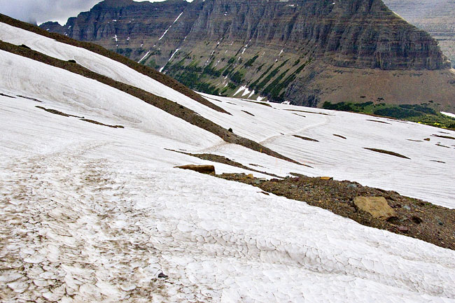 [Snow on Hidden Lake Trail]